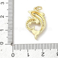 Латунные микропаве прозрачные подвески с фианитом&nbsp;KK-H255-12G-02