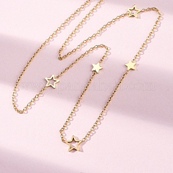 Ожерелья из цепочек со звездочками из нержавеющей стали 304&nbsp;NJEW-R026-13G