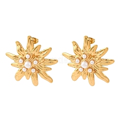 Серьги-гвоздики в форме цветка из нержавеющей стали 304 EJEW-S279-01G