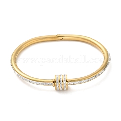 Браслеты-винты из нержавеющей стали 304 с кристаллами и стразами для женщин&nbsp;BJEW-E099-01G