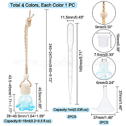 4 шт. 4-цветная подвеска в виде пустых флаконов для духов в форме розы&nbsp;HJEW-PH0001-15