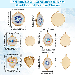 5 шт. 5 стиля эмалированные подвески из нержавеющей стали 304 с IP-покрытием (IP)&nbsp;STAS-BBC0006-64