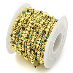 Gliederkette aus runden Perlen aus Messing und Emaille&nbsp;CHC-G022-07G-09