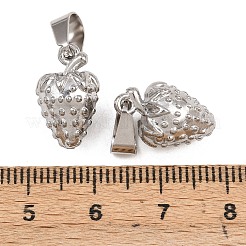 304ステンレスペンダント  ストロベリーチャーム  ステンレス鋼色  19x10x8mm  穴：8.6x4.7mm&nbsp;STAS-B167-24P