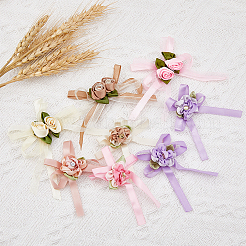 32шт 8-х цветные наборы украшений из полиэфирной ленты с цветами AJEW-FH0003-77