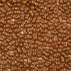 焼付塗装ガラスシードビーズ  ピーナッツ  サドルブラウン  6x3.5x3mm  穴：1mm  約4500個/ポンド&nbsp;SEED-L011-09A-19