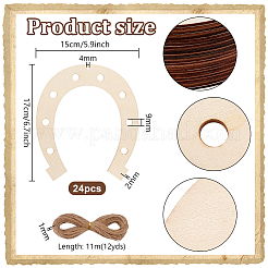 24 шт. незаконченных деревянных подвесок-подков для художественной росписи&nbsp;DIY-PH0034-16