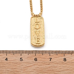 Ожерелья с прямоугольными подвесками из нержавеющей стали 304 NJEW-D300-01G-10