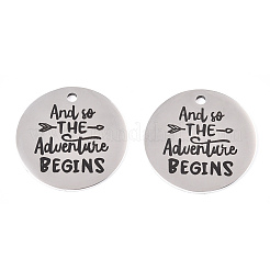 Pendentifs en acier inoxydable 201 anti-ternissement&nbsp;STAS-T064-38P-11