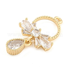 Покрытие стойки латунь микропаве прозрачные подвески из кубического циркония&nbsp;KK-F089-10G