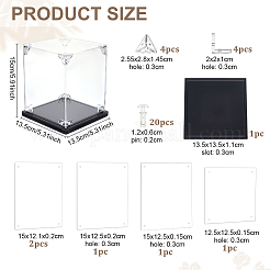 Vitrines de figurines en acrylique avec base noire&nbsp;ODIS-WH0079-068A