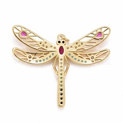 Подвески из латуни с гальваническим покрытием из цветного кубического циркония&nbsp;X-KK-M229-03G