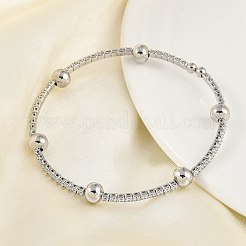 Bracelets en laiton micro pavé de zircons cubiques transparents pour femmes&nbsp;BJEW-M047-02P