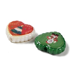 Непрозрачные акриловые бусины с рождественским принтом OACR-D316-02A