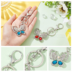 2шт брелок из сплава 2 цветов со стразами&nbsp;KEYC-WR0001-06