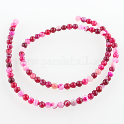 Натуральный полосатый агат / полосатый агат круглых бортовых нитей G-E231-02