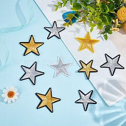 42 шт. 6 стиля звезд компьютерная вышивка ткань приклеиваемые/пришивные нашивки FIND-CP0002-14