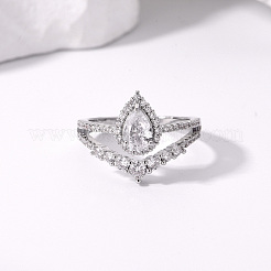 Латунные кольца с микропаве из кубического циркония&nbsp;IQ6889-4