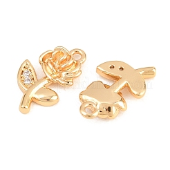 Pendenti in ottone con micro pavé di zirconi trasparenti per San Valentino&nbsp;KK-A298-17G
