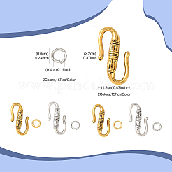 Tibetischen Stil Legierung S-Haken Schnallen&nbsp;FIND-FS0005-28