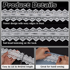 2 ярд полиэстеровых цветочных кружевных лент&nbsp;SRIB-FG0001-28