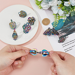 5 шт. 5 стиля литой крючковой кнопки AJEW-FH0005-87