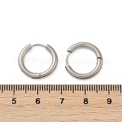 202 ステンレススチール ハギーフープピアス  低刺激性のイヤリング  316サージカルステンレスピン付き  ステンレス鋼色  16x2.5mm&nbsp;X-EJEW-F111A-16mm-P