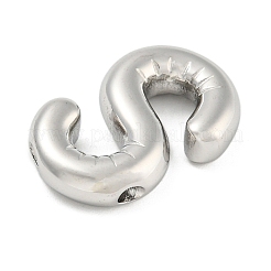 変色しない304ステンレススチールペンダント  バルーンレターチャーム  文字S  23.5x15x5mm  穴：2x1.5mm&nbsp;LS-STAS-B071-01P-S