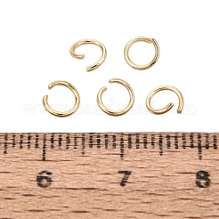 304ステンレススチールオープン丸カン  ラウンド  ゴールドカラー  5x0.7mm  内径：3.5mm  21ゲージ  約350個/袋&nbsp;STAS-Q113-5x0.7mm-G-01