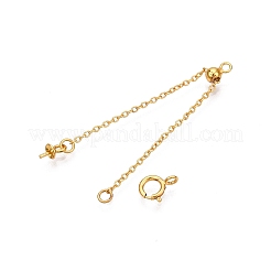 スターリングシルバーチェーンエクステンダー925個  スライダーアズキチェーン  24KGP本金メッキ  83mm  ペンダント：6x3mm  ピン：0.6mm  クラスプ：5.5x7.5x2.5mm&nbsp;STER-N016-02G