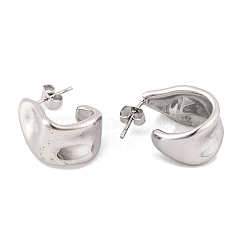 Pendientes de botón geométricos de acero inoxidable 304 con ondas que no se deslustran para mujer&nbsp;EJEW-E311-01P