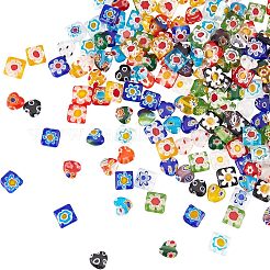 4 нитка 2 нитки стеклянных бусин миллефиори ручной работы LK-OC0001-08