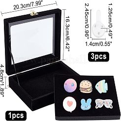 Деревянные презентационные коробки для хранения и демонстрации бейджей CON-WH0086-13