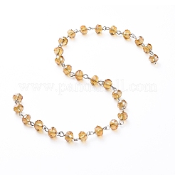 Ручной работы Electroplate стекла бисерные цепочки AJEW-JB00529-02