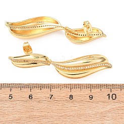 Pendientes colgantes de latón con micro pavé de circonitas cúbicas transparentes para mujer&nbsp;EJEW-F418-23G