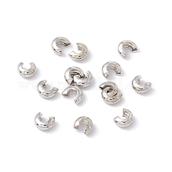 真鍮製つぶし玉カバーカシメ玉カバー  カドミウムフリー＆鉛フリー  プラチナ  5.5x4.5x2.5mm  穴：2mm&nbsp;KK-P219-05B-P
