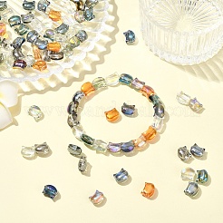 100шт 10 цвета гальванические стеклянные бусины&nbsp;EGLA-YW0005-25