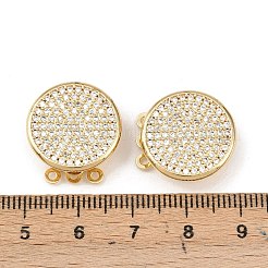 Латунные застежки из прозрачного кубического циркония с микропаве&nbsp;KK-L255-02G-07