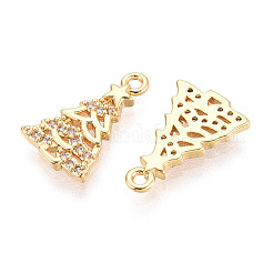 Латунные микропаве прозрачные подвески с фианитом KK-T077-45G
