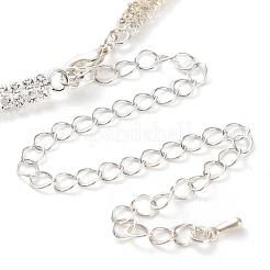 Ожерелья из сплава со стразами и комплекты серег-гвоздиков для женщин SJEW-U001-01P-02