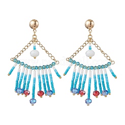 3 пара треугольных стеклянных серег-люстр EJEW-MZ00523