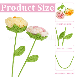 2 Stück 2 Farben Wollgarn künstliche Rose Blume&nbsp;AJEW-GF0013-55B
