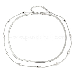 Двухслойные ожерелья из нержавеющей стали 304 в виде змеи для женщин NJEW-Z072-03P