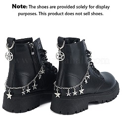 4 Stück 2 Stile Messing verdrehte Ketten Stiefelriemen Ketten & Legierung Schuhe Charms Sets&nbsp;HJEW-BM0001-08