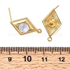 Стеклянная серьга-гвоздик KK-P340-15G-01