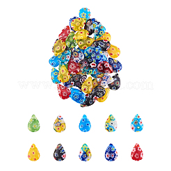 50шт стеклянные подвески миллефиори ручной работы&nbsp;LK-CJ0001-07