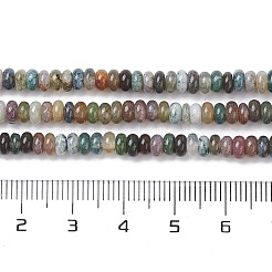 天然石インディアン瑪瑙ビーズ連売り  ロンデル  4.5x2.5mm  穴：0.8mm  約158個/連  15.55インチ（39.5cm）&nbsp;X-G-H292-A13-02