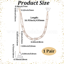 Нескользящие бретельки бюстгальтера со стразами из сплава&nbsp;AJEW-WH20054-199B