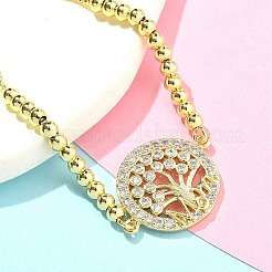 День матери латунные браслеты с микропаве из кубического циркония и серебра для женщин BJEW-S158-01G-B