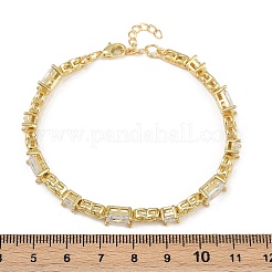 Латунные браслеты с микропаве из прозрачных кубических цирконий для женщин BJEW-F504-06G
